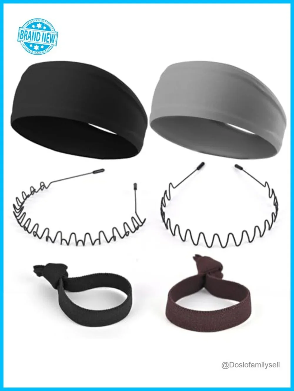 Metal Headband 6-Pack for Men Women Running Cycling Sports